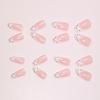 24 Pcs Press On Nail Set Acrylic False Nail With Lace and Flower Designs Nail Accesories Stick On Nail for Daily Wear