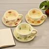 2PCS/Set High-end Coffee Cups And Saucers, High-value Ceramic Mugs, Business-style Latte Art Coffee Cups, Hand-pinched Cups