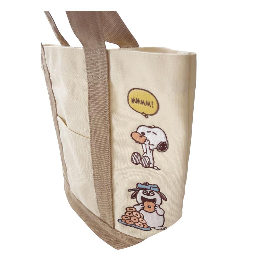 Snoopy Embroidered Tote Bag Snack Time Peanuts [Small Planet] [Tote Bag] /