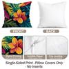 4 Pcs Tropical Plants And Flowers Single-Sided Printed Pillowcase Cushion Cover,Suitable For Living Room,Bedroom,Car Decoration