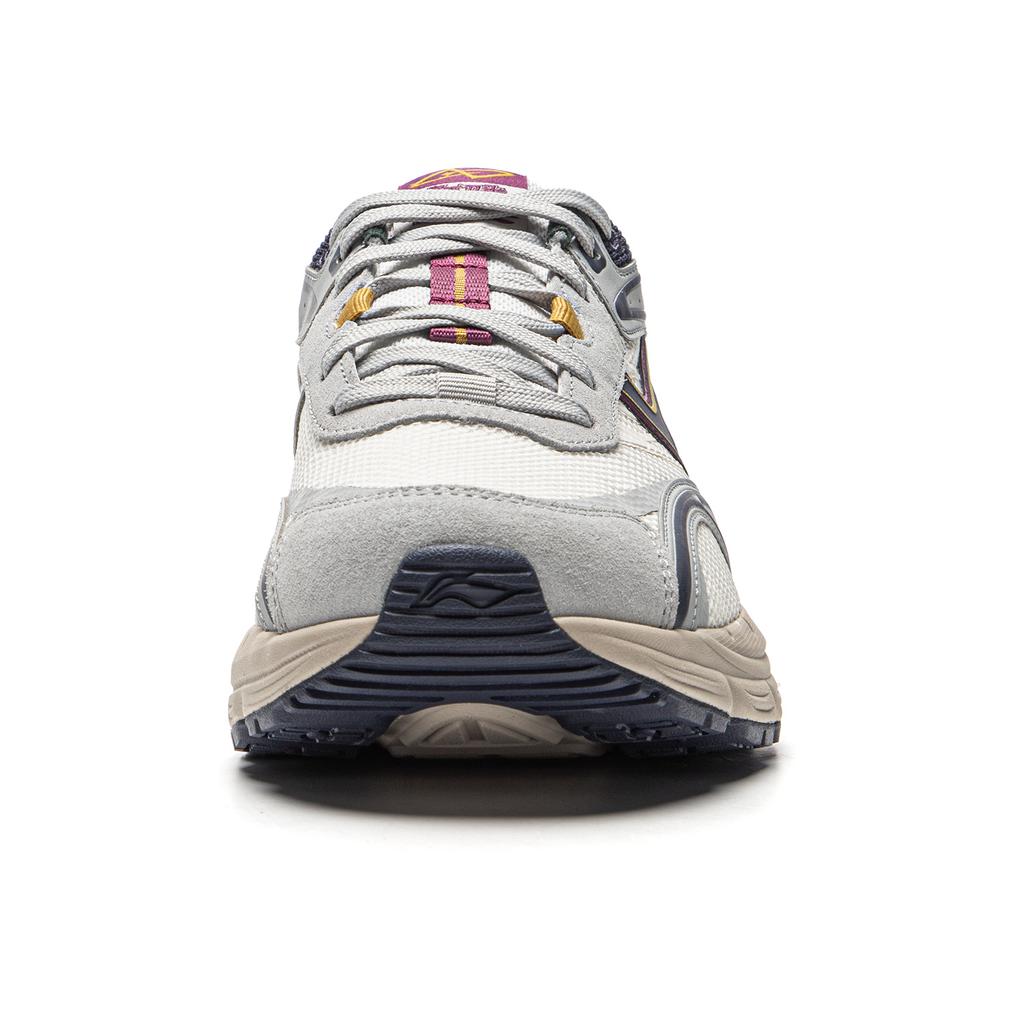 Li Ning Pentium P1000 Cushioning Slip Resistant Abrasion Resistant Rebound Low top Running Shoes Men's White Gray Blue AGCU411-3