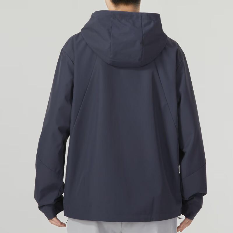 Under Armour Solid Logo Outdoor Training Running Fitness Woven Hooded Jacket Men Grey 23600401-013