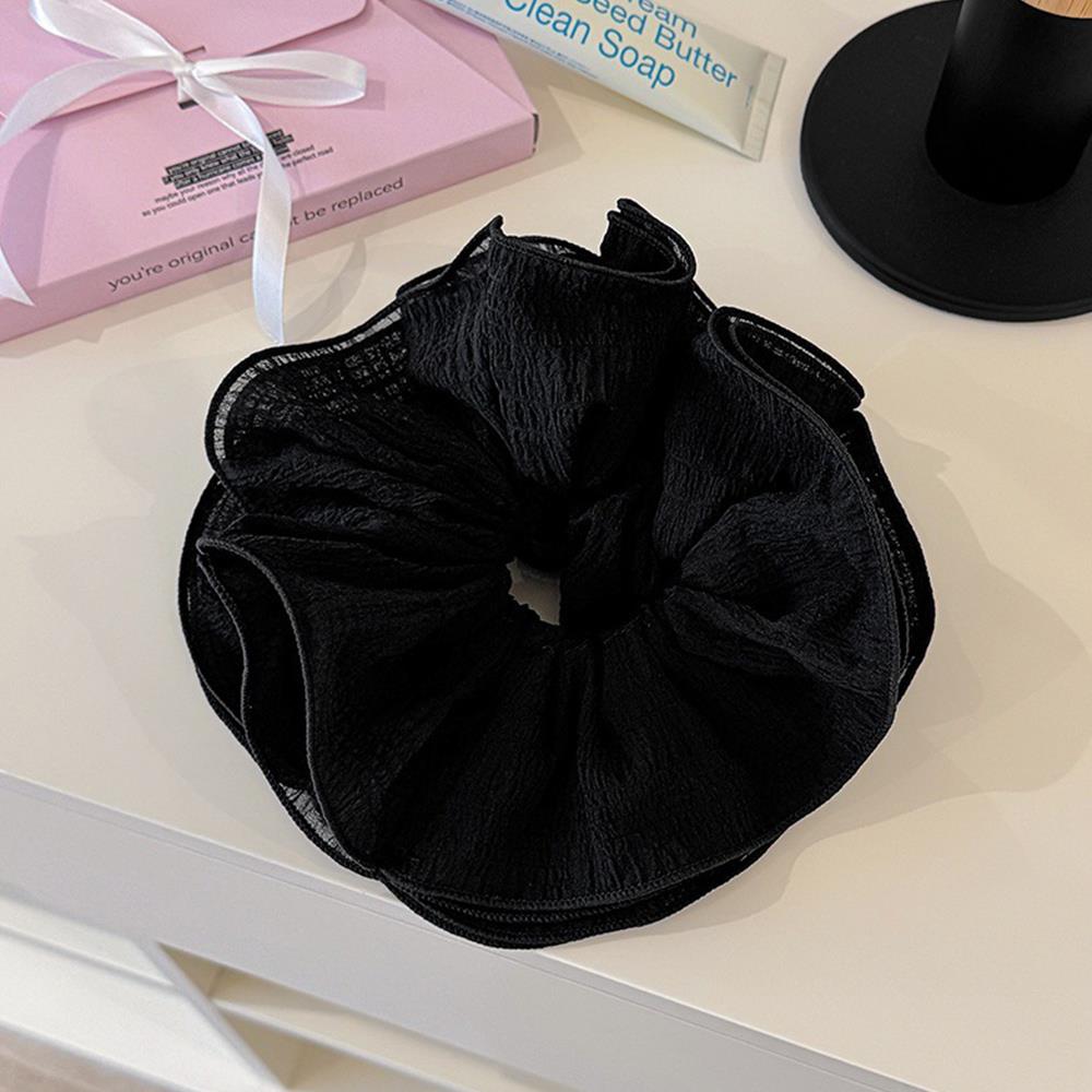 Romantic Ruffles Hair Scrunchies for Women Girls Oversized Hair Ties French Elastic Hair Bands Ponytail Holder Hair Accessories