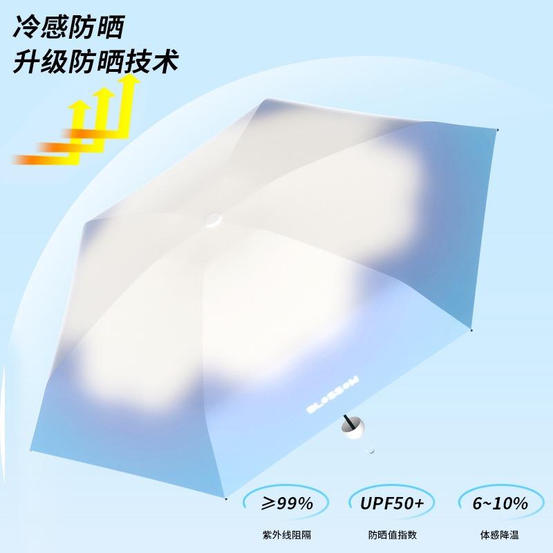 Knock beauty gradual change capsule umbrella women's weather and rain parasol sunscreen UV protection small portable mini pocket umbrella