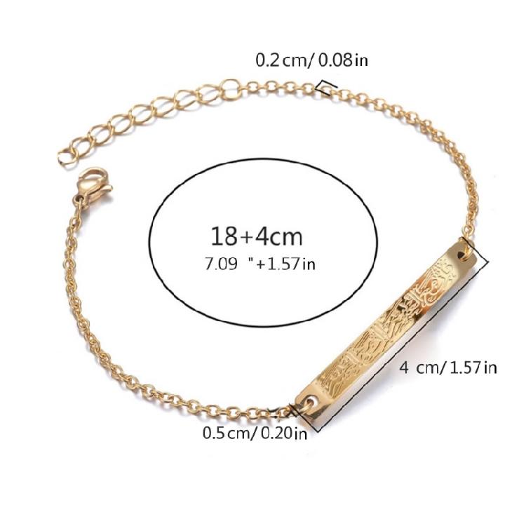 Stylish Ayatul Kursi Carving Letter Pendant Bracelet Jewelry Bangles Adornment