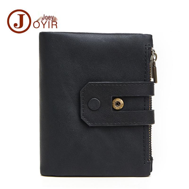 Men's RFID Genuine Leather Double Zipper Wallet - Casual Fashion Multi-Card Retro Clutch Coin Purse