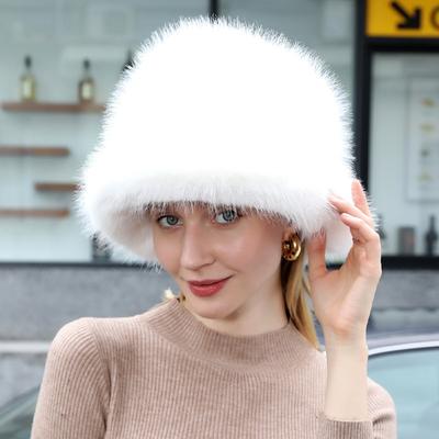 Autumn and Winter Thick Warm Women's Hat Versatile and Fashionable Imitation Fox Fur Fisherman Hats