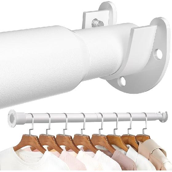 Mavivegue Closet Rod, 17 to 42 Inch Adjustable Closet Rods for Hanging Clothes, White, Hanging Rod for Closet Wardrobes Laundry RV, Bathroom 17-56 IN белый