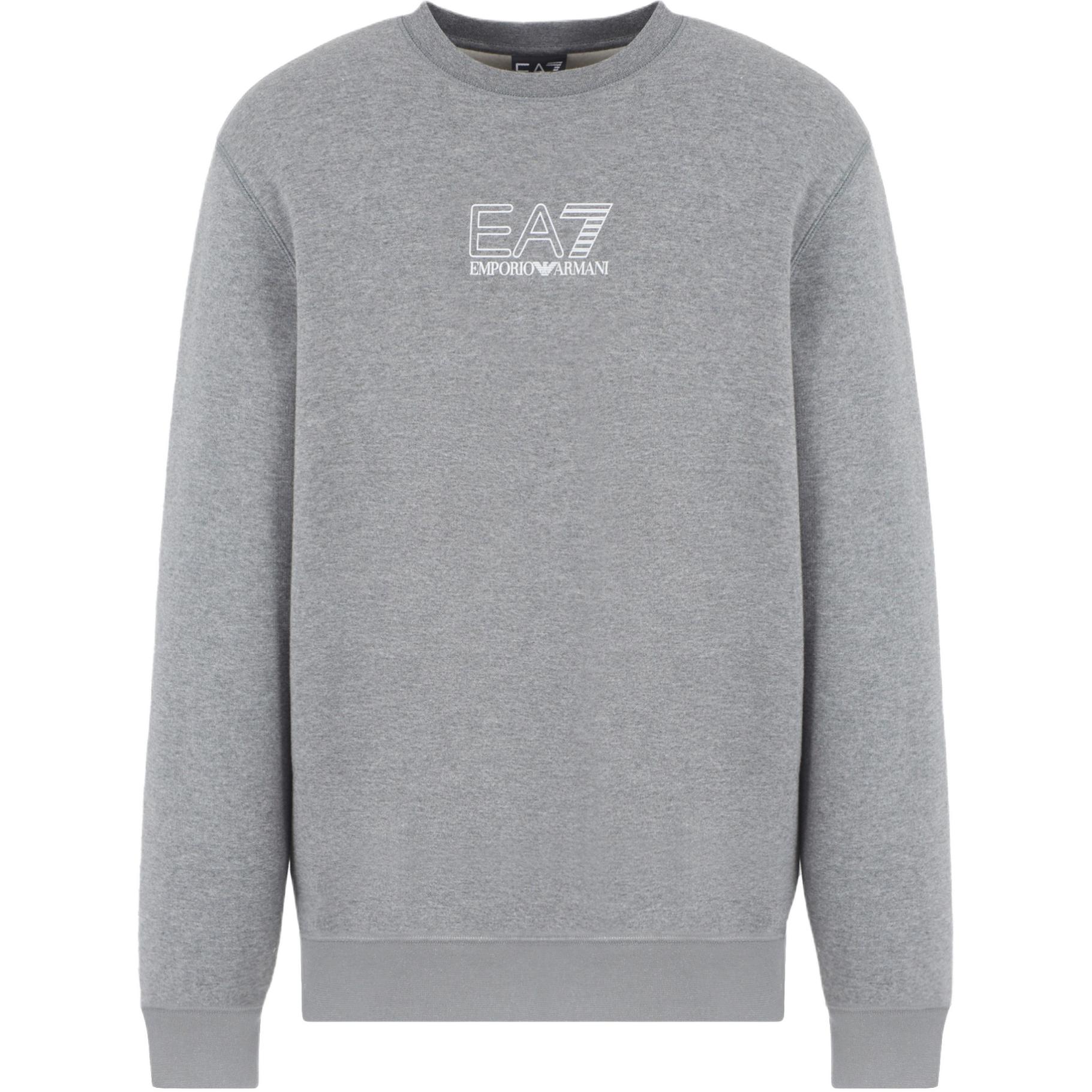 Emporio Armani EA7 Solid Logo Cotton Fitted Crew Neck Sweatshirt Men sweatshirt Gray 6DUM17-PJZXZ-3925 M 10750₽