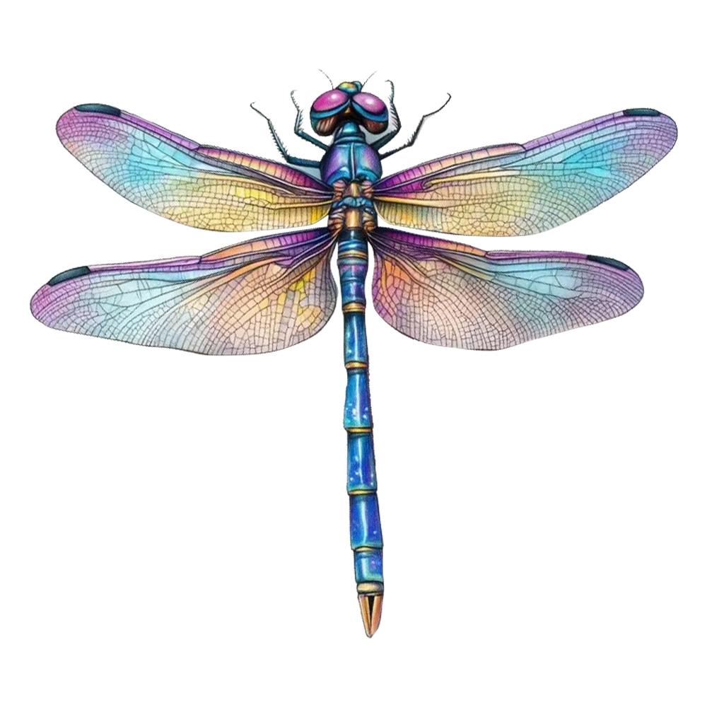 QT2469# Dragonfly Multi-Color Iridescent Waterproof Car Decorative Decal, Suitable for Cars, Laptops, Bumpers, Glass Window Sticker