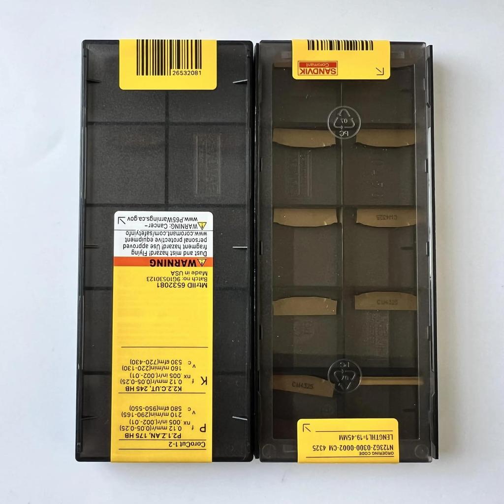 Original Sandvik / N123G2-0300-0002-CM 4325 /CNC CARBIDE Tool Blade 10 Pcs