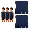 3Pcs Kids Special Needs Adaptive Jumpsuit Round Neck Sleeveless Back Invisible Zipper Solid Color for Easy Dressing Daily Care
