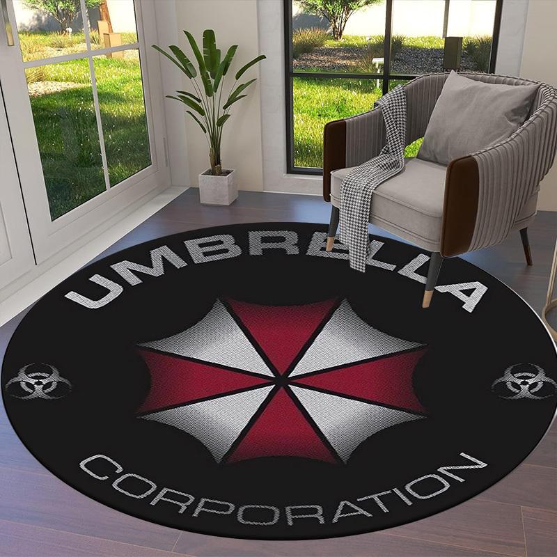 1 st Paraply Corporation Logotyp Rund matta, Tillverkad av Polyester, Perfekt för att Dekorera Kontorsstolar, Vardagsrum