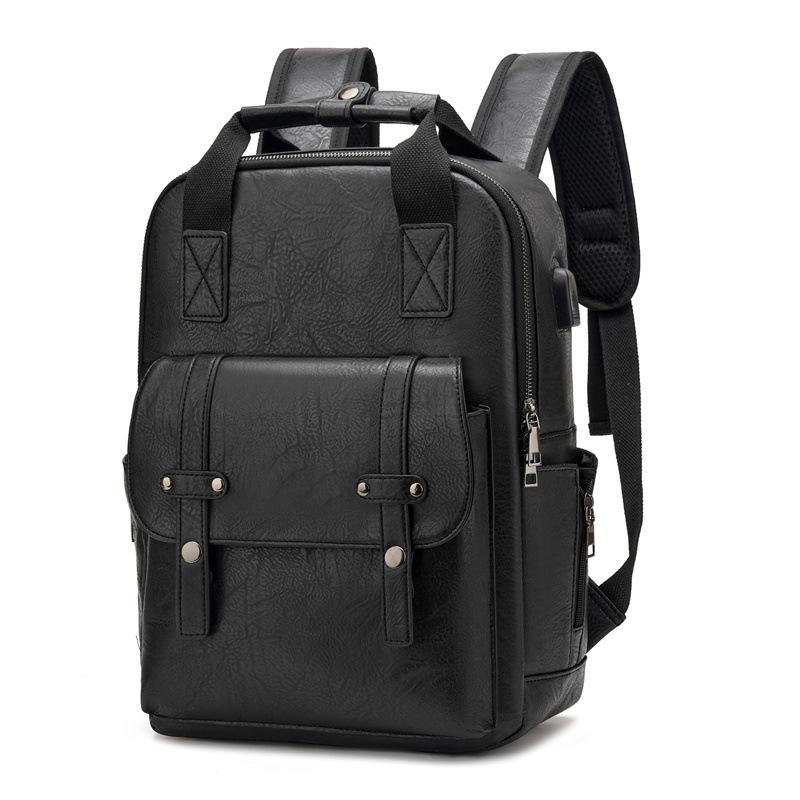 A Retro Backpack for Men, A Fashionable Hand-held Large-capacity Backpack, and A Casual Student Bag