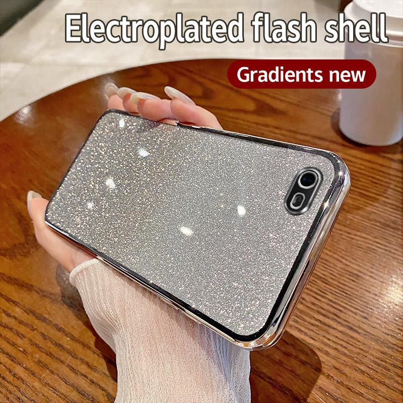 

Для OPPO A1K Чехол OPPO Realme C2 4G Чехол для телефона Блестящий Глиттер Гальваническое покрытие Силикон Объектив камеры Мягкая Задняя крышка OPPO A1K