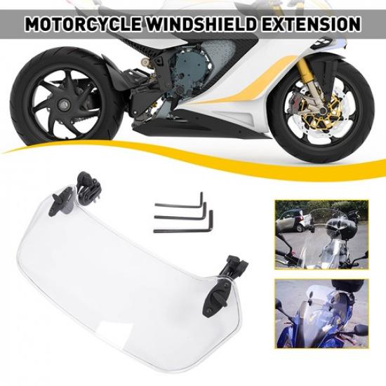 Adjustable Clip-On Windshield Extension Windscreen Spoiler Deflector Motorcycle