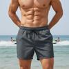 Men Sports Casual Loose Solid Color Swim Shorts Men 4-Point Quick-Dry Beach Shorts Male Lightweight Breathable Board Shorts