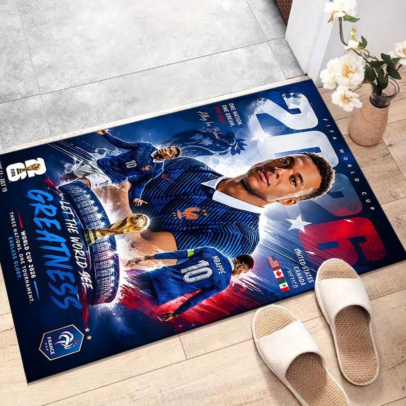 1pc Mbappe3 Design Printed Area Rug Carpet for Bedroom Living Room Home Decor Rugs Mat Non Slip Mat Rug for Bedside