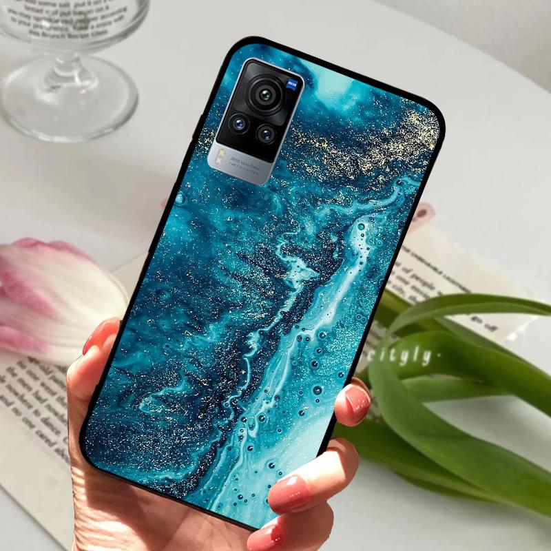For VIVO X60 Pro 5G Case V2046 V2047A Cartoon Cute Matte Silicone TPU Soft Phone Cover For Vivo X60 X 60 Shockproof Coque Bumper