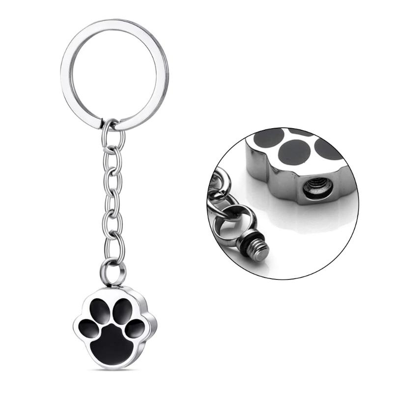 Paws Print Cremation Jewelry Stainless Steel Urn Pendants Double Use As Pet Memorials Keepsakes
