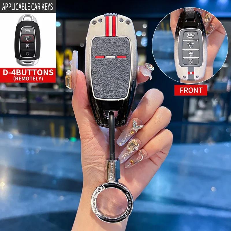 For Hyundai I30 Ix35 KONA Encino Solaris Azera Grandeur Ig Accent Santa Fe Palisade 3/4/5 Buttons Car Key Case Cover Keychain