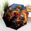 Colorful Frog pattern, automatic folding umbrella, portable and foldable design, 8 ribs, a Christmas or birthday gift.