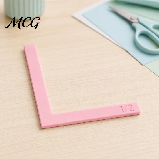 Framing Spacer Ruler Set Paper Crafting Alignment Guides with Storage Case, 5 Pcs Color-Coded L-Shaped Engraved Size Markings Spacers Tabs for