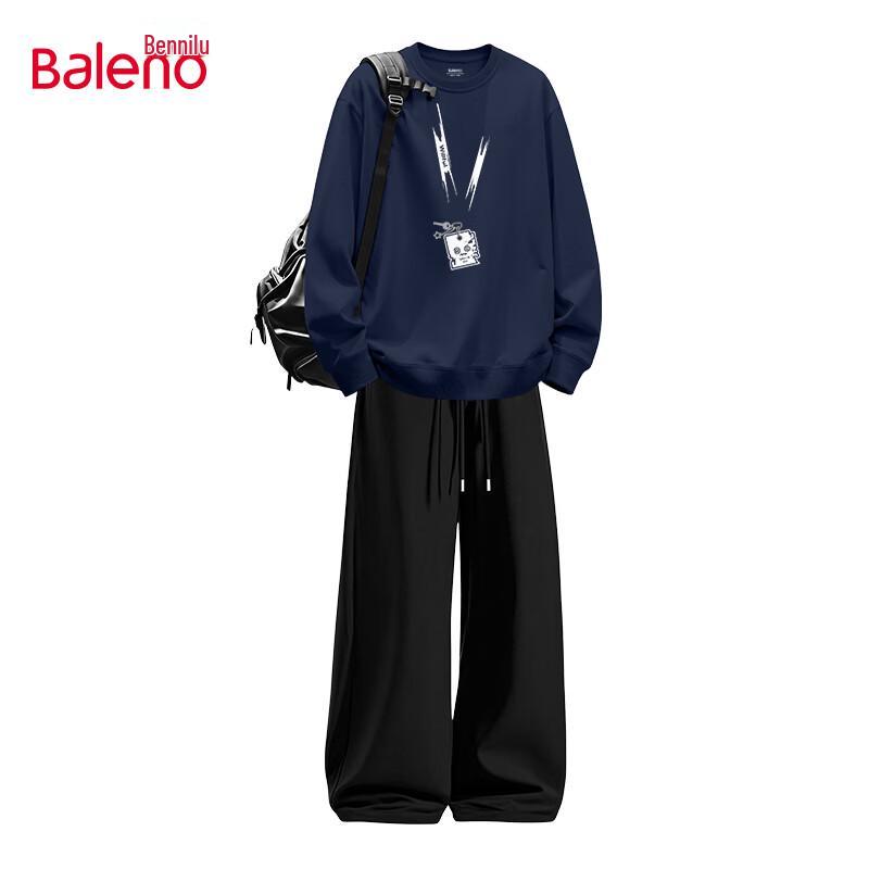 Baleno Men's Oversized Cotton-Blend Sweatshirt and Trousers Set