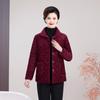 Stylish Loose Plus Size Fleece-Lined Corduroy Jacket for Middle-Aged and Elderly Women