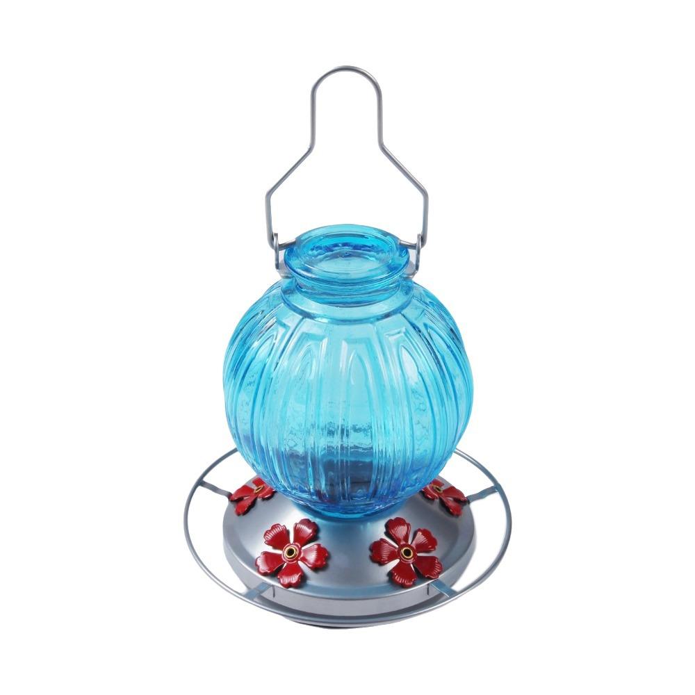 Hanging Bird Feeder Weather Resistant Bird Automatic Feeder Glass Hummingbird Feeder Outdoor синий