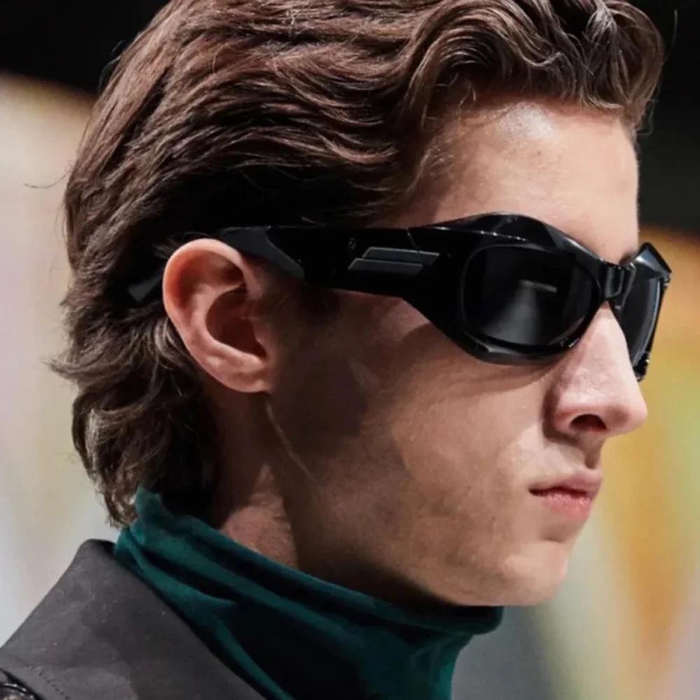 Punk One Piece Sunglasses Goggle Luxury Brand Wrap Around Sun Glasses 2000'S Shades Eyewear Uv400 Female Designer Eyeglasses