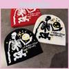 Halloween Skull Hat With Knit Fabric For Autumn And Winter Wear