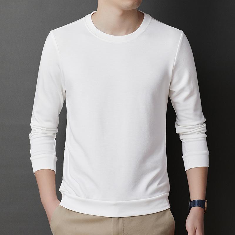

Весенне-осенняя футболка с длинными рукавами, мужская футболка с круглым вырезом, простая однотонная футболка, нижняя рубашка, хлопковая толстовка, повседневная рубашка, верхняя одежда XXXL