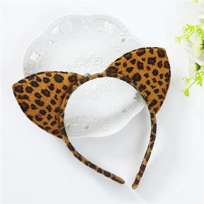 Neu Kurze Plüsch Tiger Leopard Katze Ohr Stirnband Nette Frauen Mädchen Kinder Party