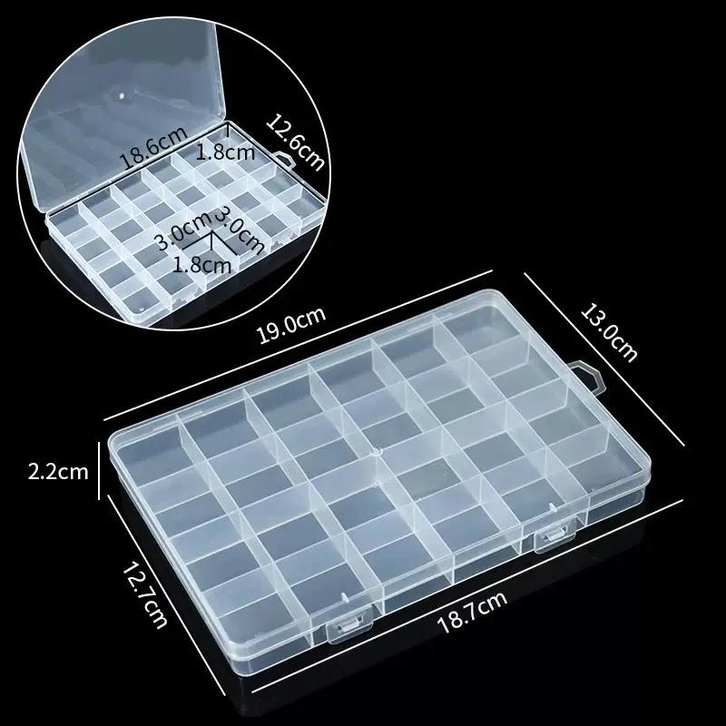 

1Pcs 24Grids Plastic Organizer Box with Adjustable Dividers Jewelry Storage Container for Beads Arts DIY Crafts