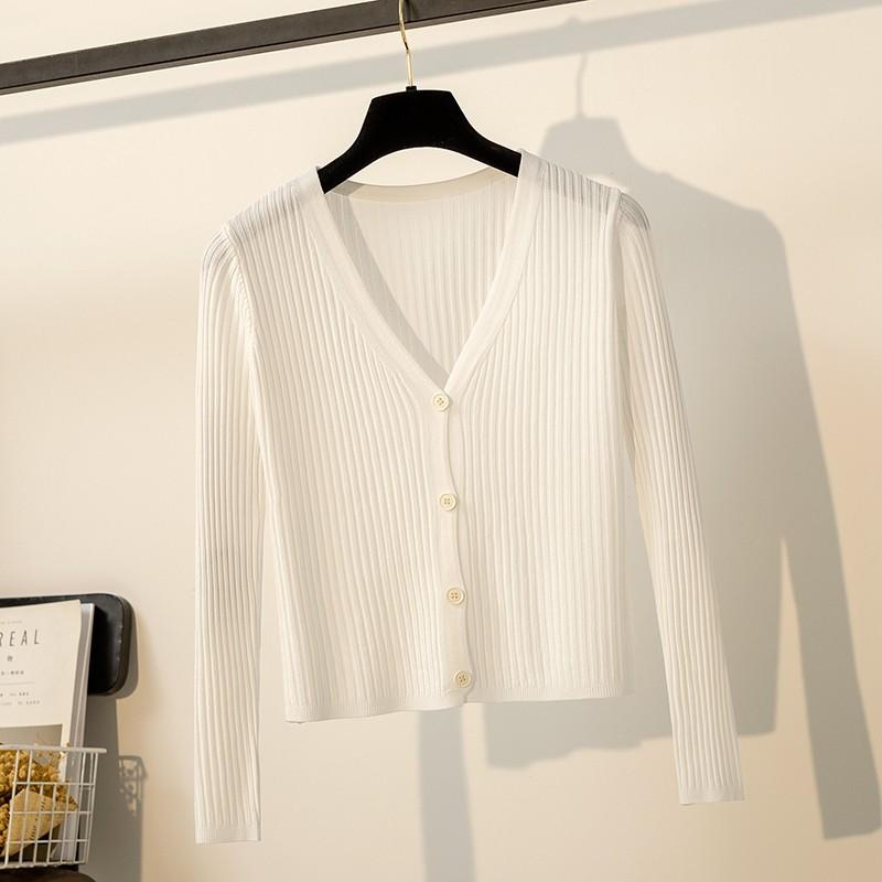 

Летний тонкий солнцезащитный кардиган Ice Silk Knitted Cardigan, короткая шаль, куртка-рубашка с кондиционером One size