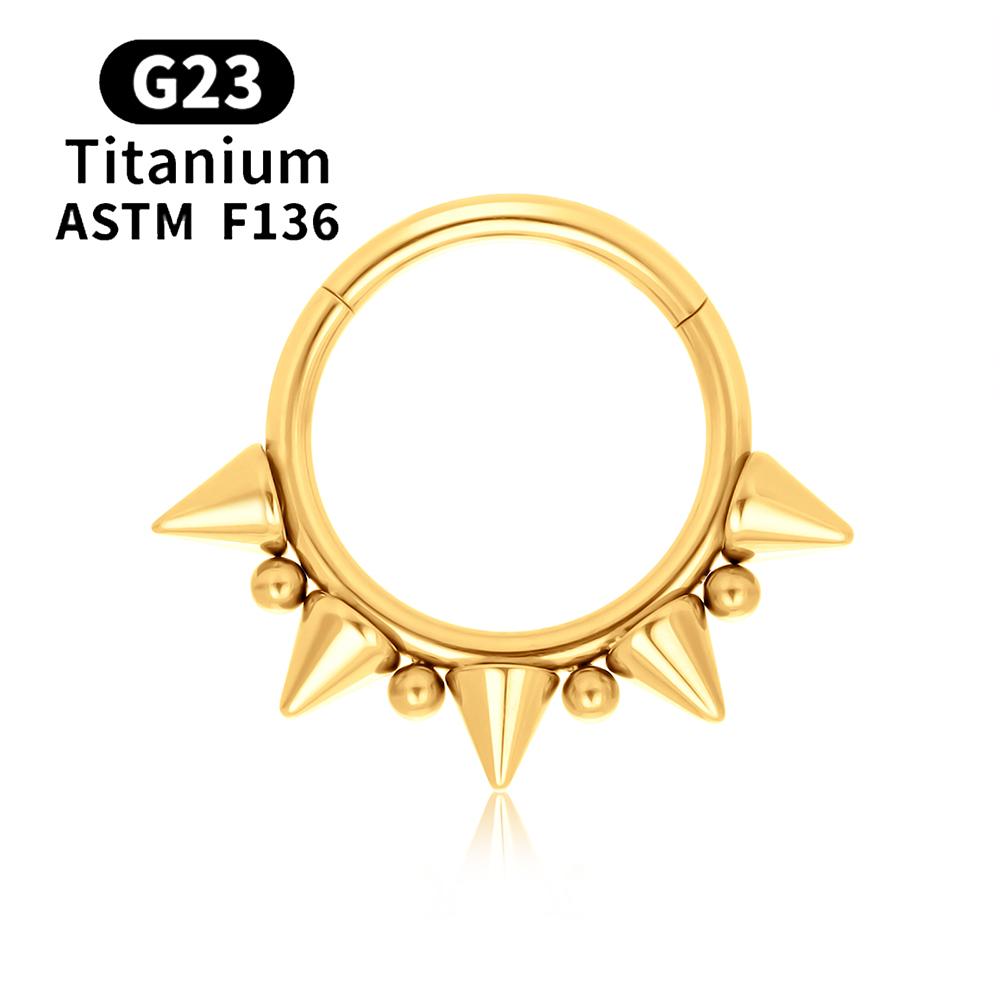 Inele Clicker Septum Spike Titan F136 G23 16G Inele Piercing Septum cu Balama Inele Nas Cercuri Cartilaj Helix Tragus Cercei Bijuterii Body
