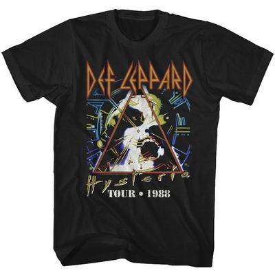 Def Leppard Mens T-Shirt Sizes SM5XL New 1988 Tour Pyromania In Black Cotton Unisex T-Shirt