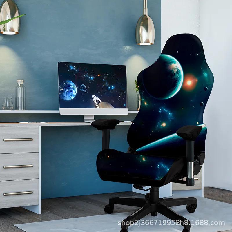 Halloween Gaming Chair Cover Pumpkin Ghost Print Office Chair Cover Set Suitable for Home Gaming Chairs Halloween Decoration