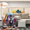 Funny cat and mouse patterns Flannel printed blanket suitable for all seasons suitable for living room office sofa and travel