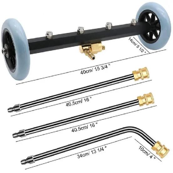 16 inch High Pressure Car Chassis Washer Under Body Cleaning Water Broom Brush Car Cleaner With 1/4 Connector 3 Wands Set