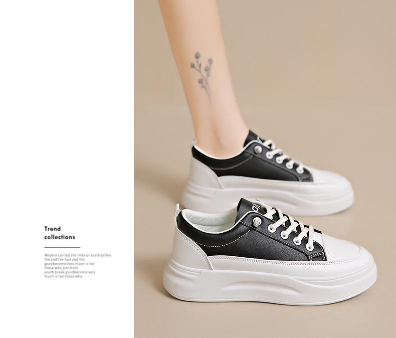 Жіночі осінні білі кросівки на платформі 2024 - Легке, дихаюче повсякденне взуття з додаванням висоти