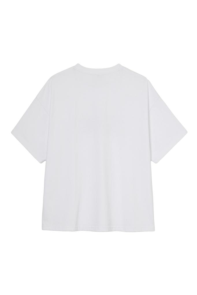 DEINET Star Trim Dyeing T-Shirts In White