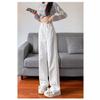 2024 Sommer Weiße High-Waist Wide-Leg Jeans für Damen - Petite, Bodenlang, Schlankmachend, Locker fallende Hose
