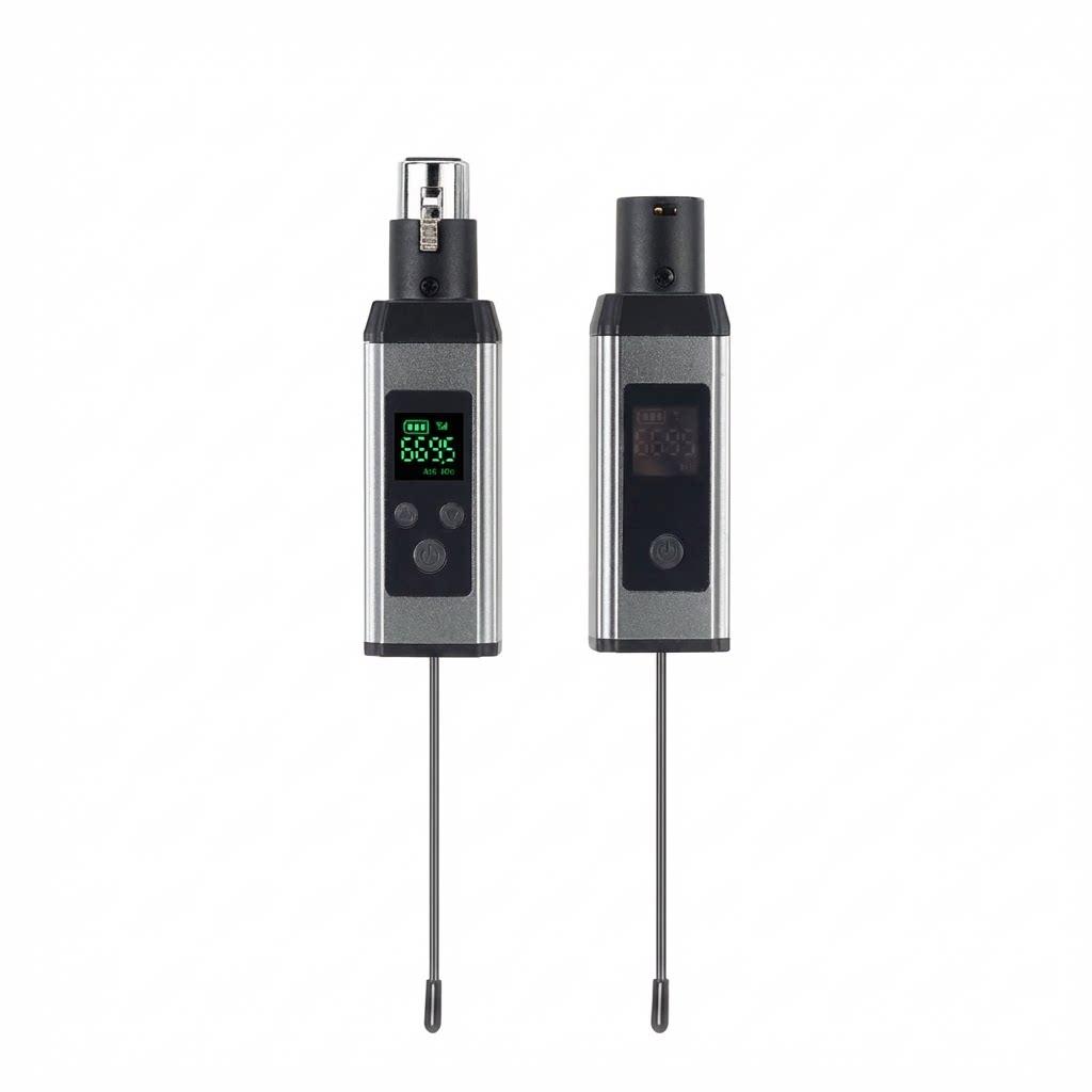 

Wireless Microphone System, UHF XLR Transmitter & Receiver for Dynamic Mic, Audio Mixer, PA Speaker, Rechargeable чорний