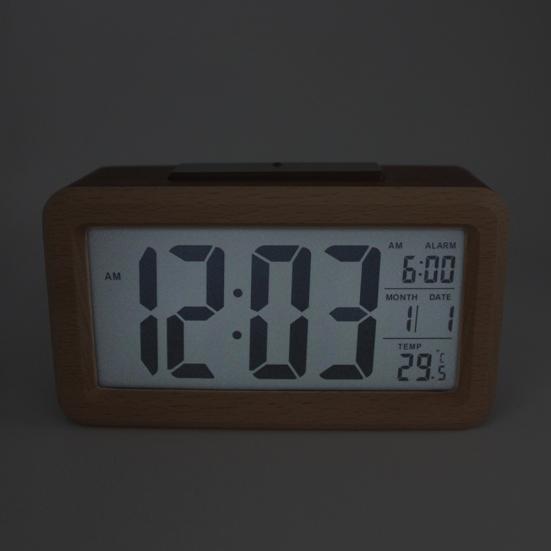 Afișaj digital din lemn Ceas cu alarmă electronic Monitor de temperatură pentru uz casnic