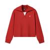 CNY Fashion Simple Basic Sweet Cute Versatile Casual Comfortable Loose Knit Half-Zip Blush Sweater Women Sweater Red F11W619404FPK