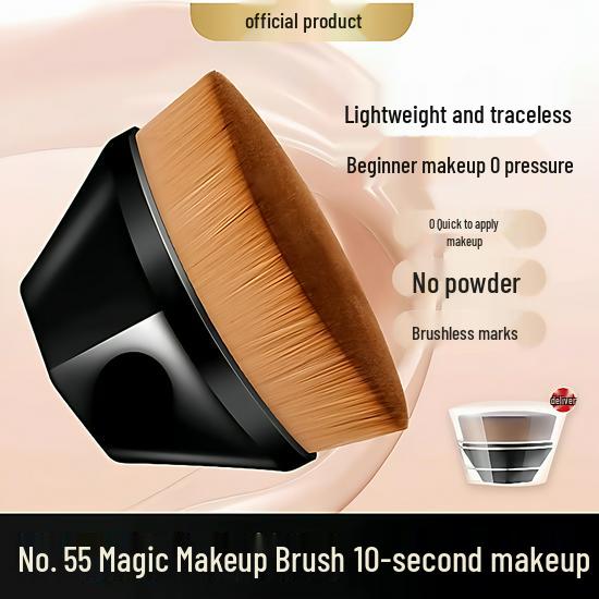 No. 55 Magic Foundation Brush Set - Portable Makeup Tools for Liquid and Powder