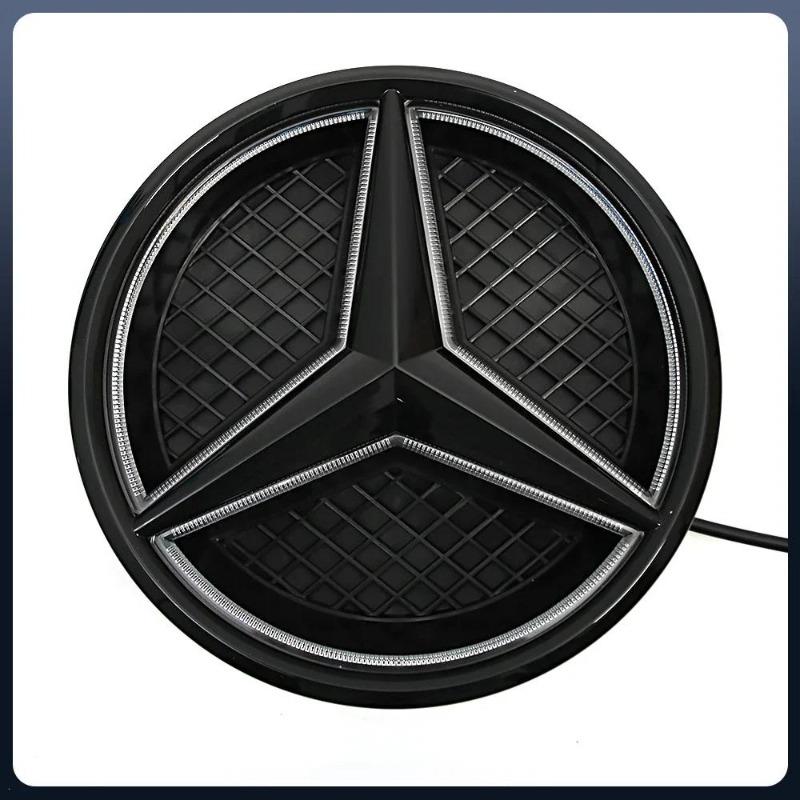 För Mercedes Benz W176 W246 W205 W212 W207 W217 W251 W166 Silver och Svart Emblem Framgrill Lyst Logotyp Stjärn Emblem