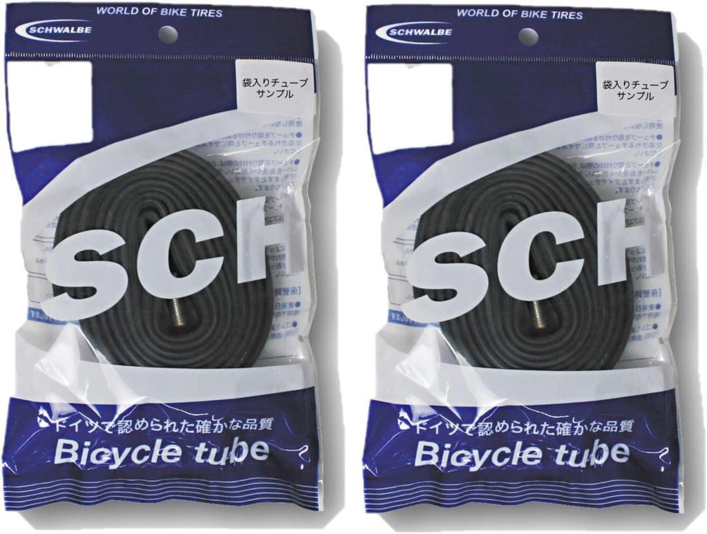 SCHWALBE (Schwalbe) [Set of 2] Genuine 20 X 1-1/8 (451) Presta Tubes with 40mm Valves, 7ASV, Packaged In OPP Bags
